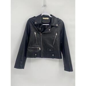 yadanluwa Black Bomber Motorcycle Jacket M